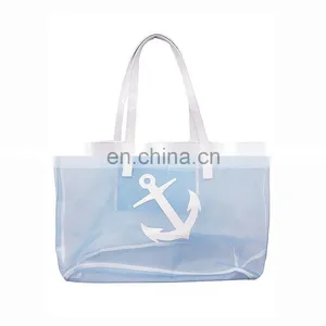 24x15 Inch Sea Life Anchor Print PVC Summer Beach Promotional Tote Bag thumbnail-2