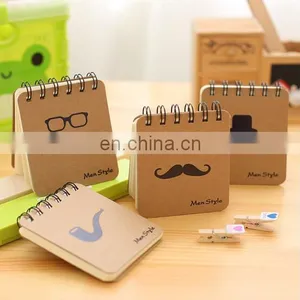 Hard Craft Paper Cover Spiral Note Books Moustach/caps/Glass /pipe Men's Style Mini Notebooks thumbnail-5