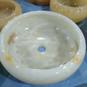 White Onyx Sinks, White Onyx Wash Basins, Nature Stone Bathroom Sinks thumbnail-2
