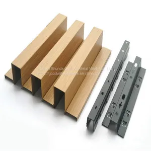 Decorative Linear Pipe U Shaped Suspended Aluminum Metal False Square Tube Baffle Ceiling thumbnail-3