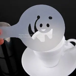 8/12/16Pcs/Set Printing Flower Mold Coffee Drawing Model Creative Cappuccino Foam Spray Kitchen Accessories Plastic Cooking Tool thumbnail-5