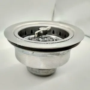 American Standard Plastic Strainer Stainless Kitchen Sink Strainer Waste Plug Small Over Washers thumbnail-3