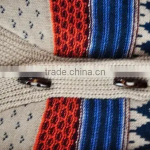 100% Cotton Winter Coat Sweater Warm Cardigan Sweater for Lady thumbnail-3