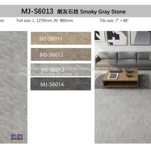 GKBM Greenpy MJ-S6013 Home Deco Fireproof Click Smoky Gray Stone Composite SPC Flooring thumbnail-3