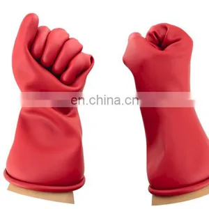 1 KV Long Low Voltage Class 0 Electric Worker Safety Hand Protection Latex Rubber Insulating Gloves thumbnail-5