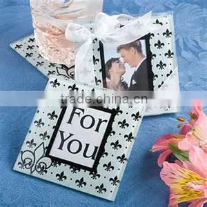 Square Glass Cup Mat Printed Glass Coasters With Photo Inserts thumbnail-1