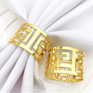 Metal Napkin Ring Holders for Wedding Party Holiday Banquet Christmas Dinner thumbnail-1