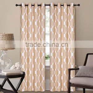 2PCS POLYESTER PRINTED FANCY DECOR WINDOW CURTAINS thumbnail-1