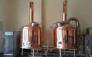 PLC Control Copper Beer Small Home Brewing Systems , Mini Beer Brewery Equipment thumbnail-4