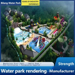 Large Parent-child Water Park Equipment Glass Steel Children's Water Slide Outdoor Water House Water Village Park Design thumbnail-5
