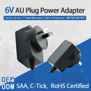 AU Plug 6V Power Adapter, SAA,C-Tick ROHS Certified, Charger, 1A, 2A, 3A, 4A, 5A, 6A DC Power Cord thumbnail-1