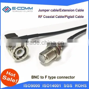 Hot F Female Jack Connector Switch BNC Male Plug Right Angle Connector RG174 Cable 20CM 8" Adapter thumbnail-2