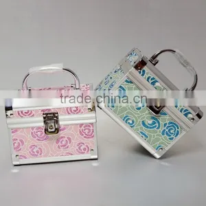 AN62 ANPHY Theme Hotel Washroom Jewelry Case Makeup Box Rose Pattern Shinning Small Suitcase With Layers Mirror Souvenir Case thumbnail-3