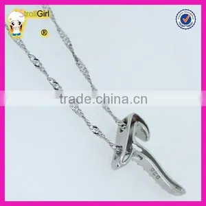 Personalized Letter Necklaces With Water Wave Chain, Cheap T Pendant Zircon Necklace thumbnail-3