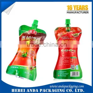 Custom Printed Ketchup Packets Pet/al/pe Ketchup Stand up Pouch Aluminum Material thumbnail-1
