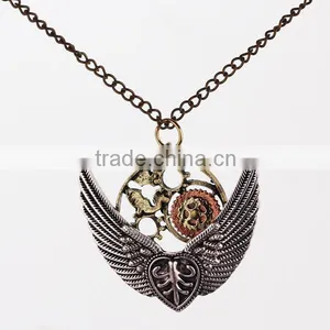 51 CM Long Chain Antique Gold Steampunk Style Pendant Necklace From Yiwu Market thumbnail-1