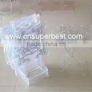 Folding Clear Acrylic Coffee Table Made by Acrylic Material With Printing Logo Surface thumbnail-5
