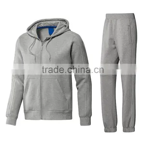 Training Suit/Tracksuit/Jogging Suit Made of 100% Cotton Fleece in Heather Grey Colors thumbnail-1