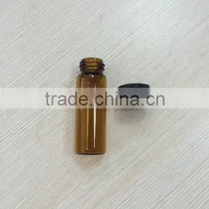 4ml Small Amber Glass Vial/tube Bottle With Black Cap thumbnail-1
