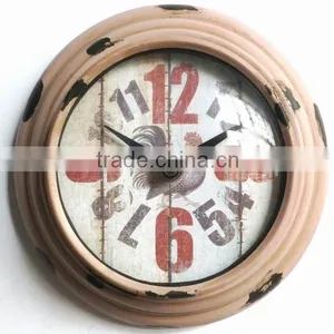 Dia 20cm Country Style Round Metal Wall Clock thumbnail-1