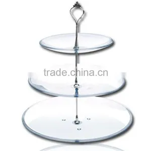 5 Set 3 Tier Metal Silver Cake Plate Stands Crown Centre Handle Rods Display Holder Fittings Wedding Party thumbnail-5