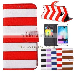 Hot New Products for 2015, Fancy Color Strip Wallet Leather Case for Samsung Galaxy s6 Edge, thumbnail-4