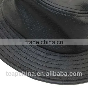 Custom Black Snake Leather Bucket Hat Wholesale thumbnail-5
