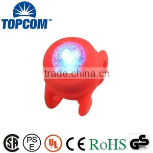 Round Silicone Shell Colorful Rear Light For Bike thumbnail-1