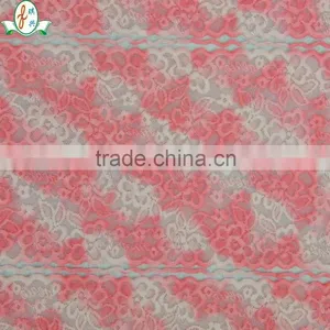 New Design Pink Flower Nylon Lace Sequin Embroidery Fabric/Strech Guipure Lace Fabric thumbnail-1