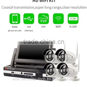 Vitevison H.264 Wifi NVR Kit 4 Channel HD Wireless Outdoor Camera Security System With 7 Inch Display Screen thumbnail-1