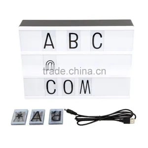 Cinema Vintage Style Light up Your Life Light Box Cinematic Retro Studio A4 Free Combination Letters Decration Led Light Box thumbnail-6