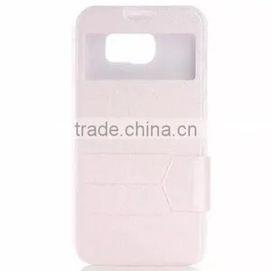 Factory Wholesale Flip Stand Window PU Leather Case For Samsung Galaxy S6 thumbnail-5