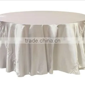 Silver Satin Round Table Cloth/table Linen for Weddings thumbnail-1