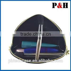 Leather Cosmetic Travel Pouch Make up Case With High Temperament Section thumbnail-4