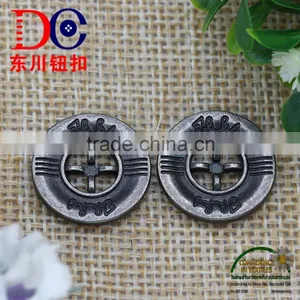 Silver Metal Two Eyes Sew Button,Metal Buttons for Jackets thumbnail-2