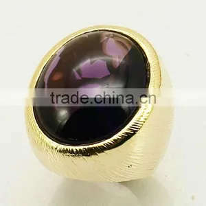 925 Champagne CZ With Gold Plated Ring thumbnail-2