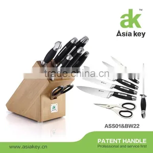 High Quality 8pcs Stainless Steel Kitchen Chef Cutlery Knife Set With Stand thumbnail-1