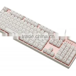 2016 New LED Illuminated Gaming Keyboard,Three Adjustable Color Backlit Keyboard With Aluminium Alloy Top Cover thumbnail-2