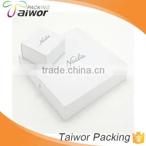 Custom Logo Silver Stamping White Simple Slide Paper Jewelry Gift Box thumbnail-1