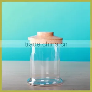 Large Handmade Glass Storage Jar With Wooden Lid thumbnail-1