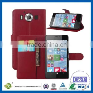 C&T High Quality Leather Flip Cover for Microsoft Lumia 950 thumbnail-4