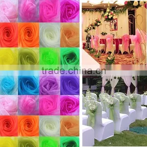 20*275cm In Stock Wedding Organza Hanging Bow Chair Cover Sashes Sash Party Banquet Decoration Bow Colours thumbnail-2