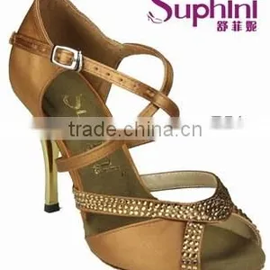 Suphini Gold Silver Heel Dance Shoes Tango Ballroom Shoes thumbnail-1