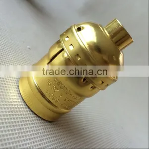 Vintage E27 Aluminum Lamp Holder Socket With Switch Brass/Gold/Silver/Black thumbnail-2