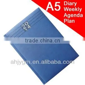 Different Languages A5 With Leather/PU Cover Diary/Weekly Note/Agenda Book / Agenda. thumbnail-1