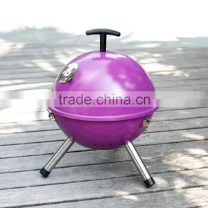 12" Portable Round Barbecue Grill BBQ Charcoal Coal Camping Grill thumbnail-1