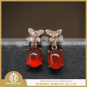Precious Garnet Gemstone Jewelry Earring Style With 925 Sterling Silver Plating Gold Color thumbnail-6