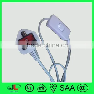 UK Cerfified Flexible Wire Cable With British Moulded Plug With Fuse, 3 Pin Plug and Electric Switch thumbnail-1
