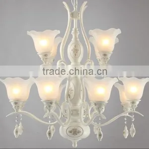 Metal Body In White Powder Coating With Twelve Glass Lampshades Pendant Light Modern Pendant Lamp thumbnail-1