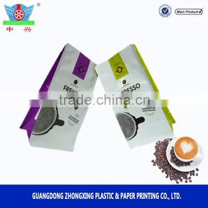Hot Sell Coffee Packaging Square Flat Bottom Plastic Side Gusset Box Bag thumbnail-4